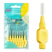 TEPE Interdental Brush Extra Soft, Supersoft Dental Brush for Teeth Cleaning, Pack of 8, 0.7 mm, Medium Gaps, Yellow, Size 4