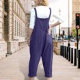 thumbnail image 4 of Arnsht Women Summer Solid Color Casual Sleeveless Suspender Jumpsuit Loose Bib Pants Overalls Baggy Rompers Jumpsuits with Pockets Purple L, 4 of 9