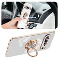 thumbnail image 6 of Case for Google Pixel 9 Case with Ring Stand [360° Rotatable Ring Holder Magnetic Kickstand][Support Car Mount] Plating Rose Gold Edge Soft Flexible TPU Luxury Phone Case Cover, White, 6 of 6