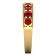thumbnail image 4 of 0.81 ctw Wedding Band for Women - 14K Yellow Gold Simulated Ruby Stackable Eternity Ring, 4 of 6