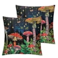 thumbnail image 2 of Acheng Red Mushroom Tropical Leaves Throw Pillow Cover Farmhouse Style Decorative Pillow Cover for Kids Adults Starry Sky Moon Butterfly Flower Pillowcase for Living Room Couch,Pack of 2,Black White, 2 of 6