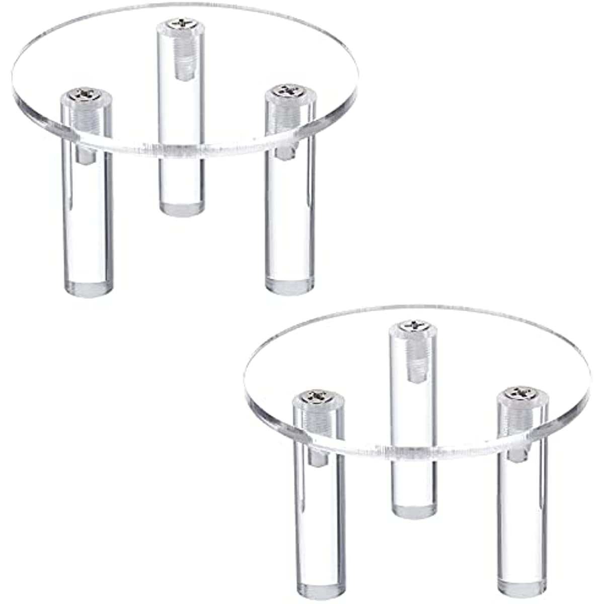 2 Sets Clear Acrylic Jewelry Display Base Rings Holder Round Base