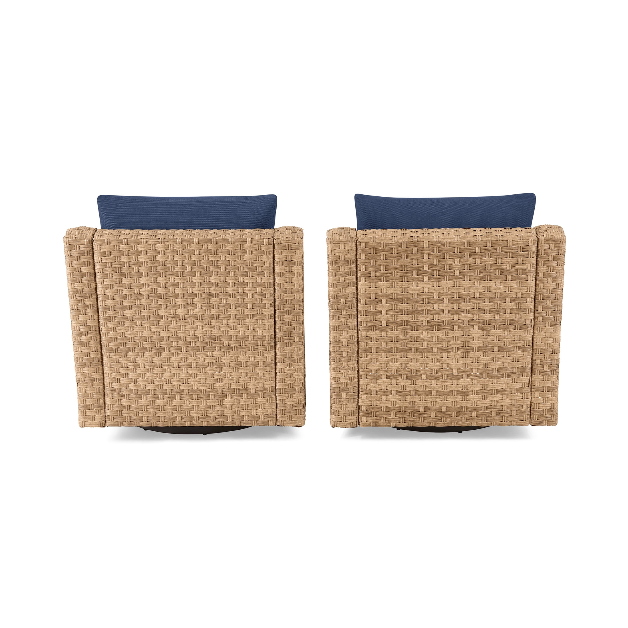 Better Homes & Gardens River Oaks Outdoor Swivel Gliders with Patio Covers, Set of 2, Navy