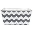 thumbnail image 4 of DII 11" Trapezoid Modern Polyester Chevron Storage Bin in Gray (Set of 2), 4 of 6