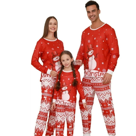 ZEFORTEX Christmas Pattern Matching Set - Holiday Sleepwear Long-Sleeve Style