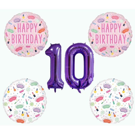 Spa Day 10th Birthday Party Balloons Decoration Supplies nails Diva Makeup
