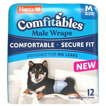 Hartz Comfitables Male Dog Wraps with Stretchy Waistband, Medium 12 Count