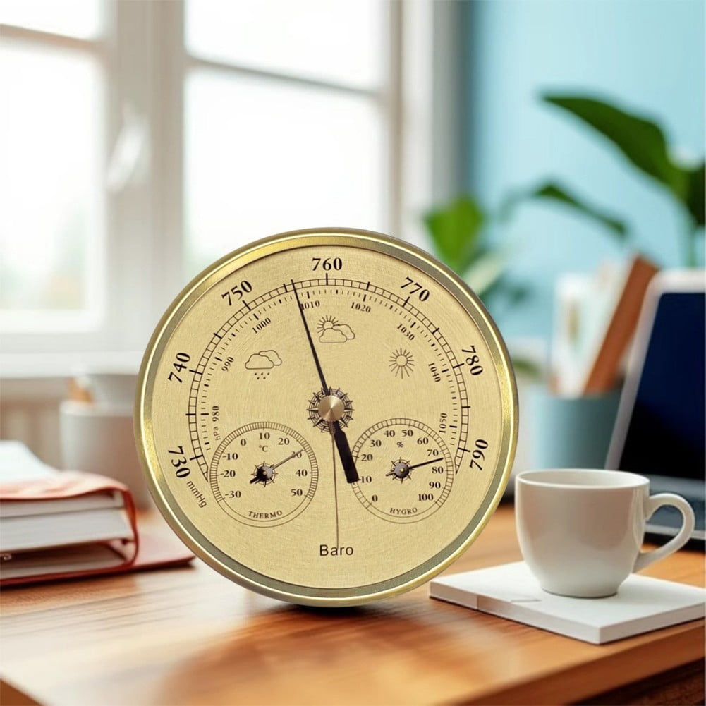 130Mm 3-In-1 Weather Station Thermometer, Hygrometer And Barometer