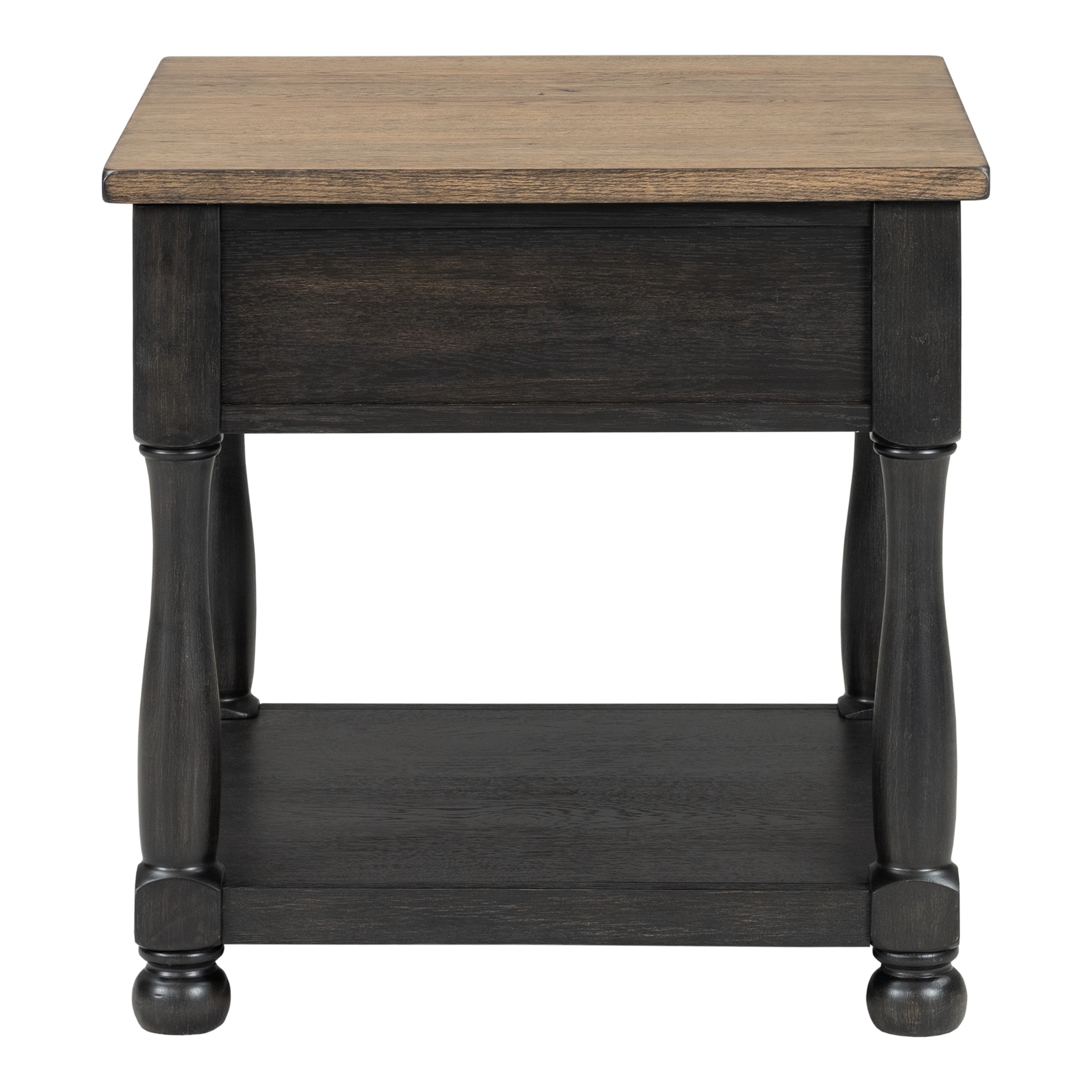 Furniture of America Millers Modern 1-Drawer Solid Wood End Table, Weathered Black