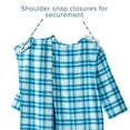 thumbnail image 7 of Silverts Adaptive Exam Gown for Men, Snap Fastener - Turquoise Plaid, Small, 1 Ct, 7 of 7