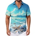 thumbnail image 5 of DIOAZUD Mens Hawaiian Button Down Shirts Loose Fit Short Sleeve Tshirt Lightweight Summer Vacation Button up Shirt with Pocket, 5 of 7