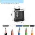 thumbnail image 3 of Pencil Sharpener Electric Pencil Sharpeners, Portable Pencil Sharpener Kids, Blade to Fast Sharpen, Suitable for No.2/Colored Pencils(6-8mm)/School/Classroom/Office/Home (Black) Black, 3 of 5