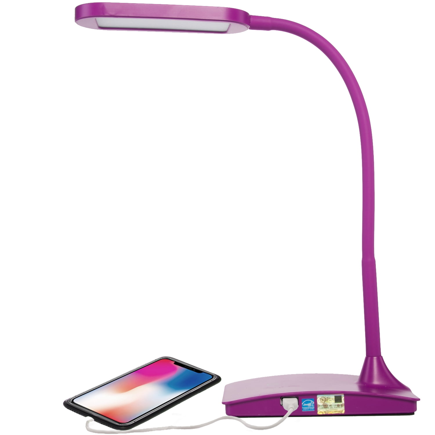 TW Lighting LED Ivy Office Computer Desk Lamp With USB Charging Port White Small