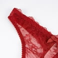 thumbnail image 4 of Lingerie Transparente en Maille pour Femmes Soutien-Gorge Brodé et String et Bas, 4 of 5