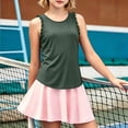 thumbnail image 2 of LILIYA Girl's Summer Workout Tank Tops Kids Ruffle Sleeveless Racerback Crewneck Casual Loose Fit Shirts Running Gym Athletic Cozy Yoga Tee Shirts, 2 of 8