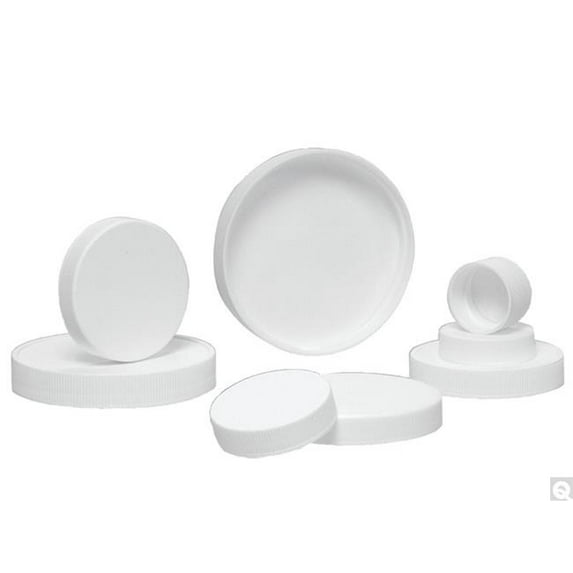 89-400 White Ribbed Polypropylene Cap with Sturdee Seal PE Foam Liner - 12 Per Pack - Pack of 144