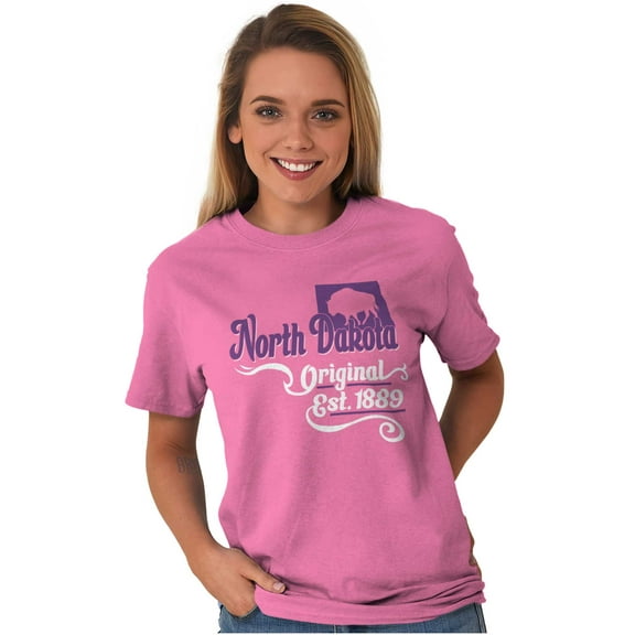 North Dakota Bison State Shape ND Women's Graphic T Shirt Tees Brisco Brands S