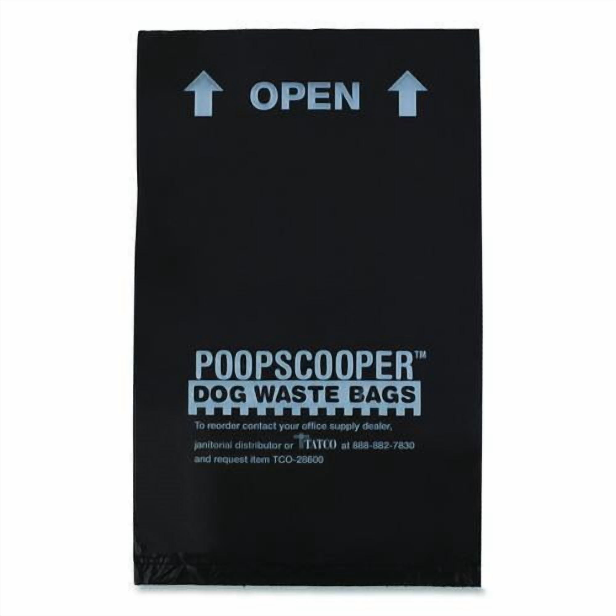 Dog Waste Bags, Open-Face, 0.5 gal, 8" x 13", Black, Perforated Roll, 200 Bags/Roll, 10 Rolls/Carton | Bundle of 2