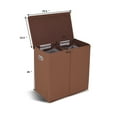 thumbnail image 2 of Gymax Double Laundry Hamper Storage Collapsible Basket Organizer Lid Mesh Bags Brown, 2 of 10