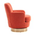 thumbnail image 5 of Hassch Modern Upholstered Teddy Swivel Barrel Chair with Gold Metal Base, 360° Rotating Comfy Accent Chair for Living Room & Reading Corner (Orange), 5 of 8