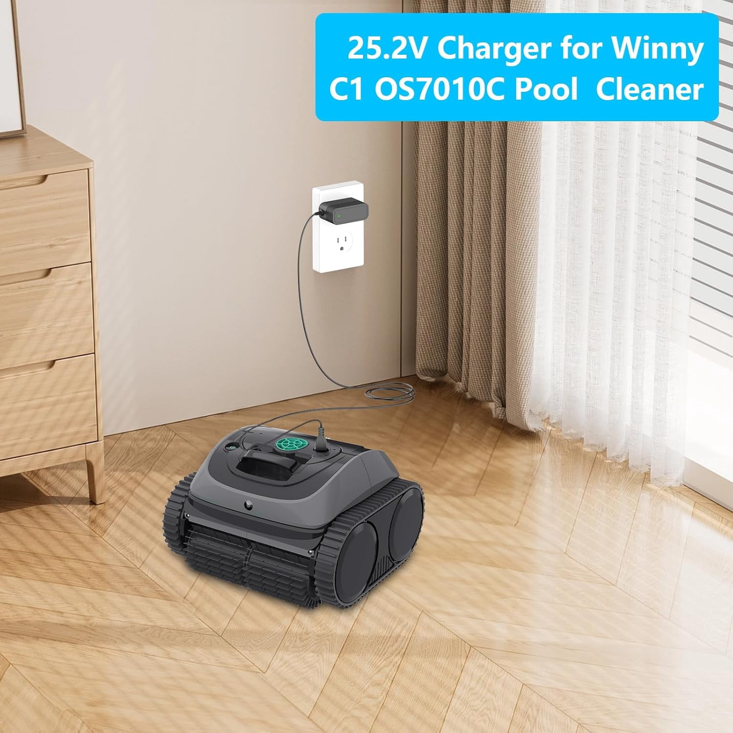 Charger for WY-BOT Pool Cleaner C1 C2 Vision A and B, for Winny C1 OS7010C A1 OS2010 Cordless Robotic Pool Vacuum Adapter Charger