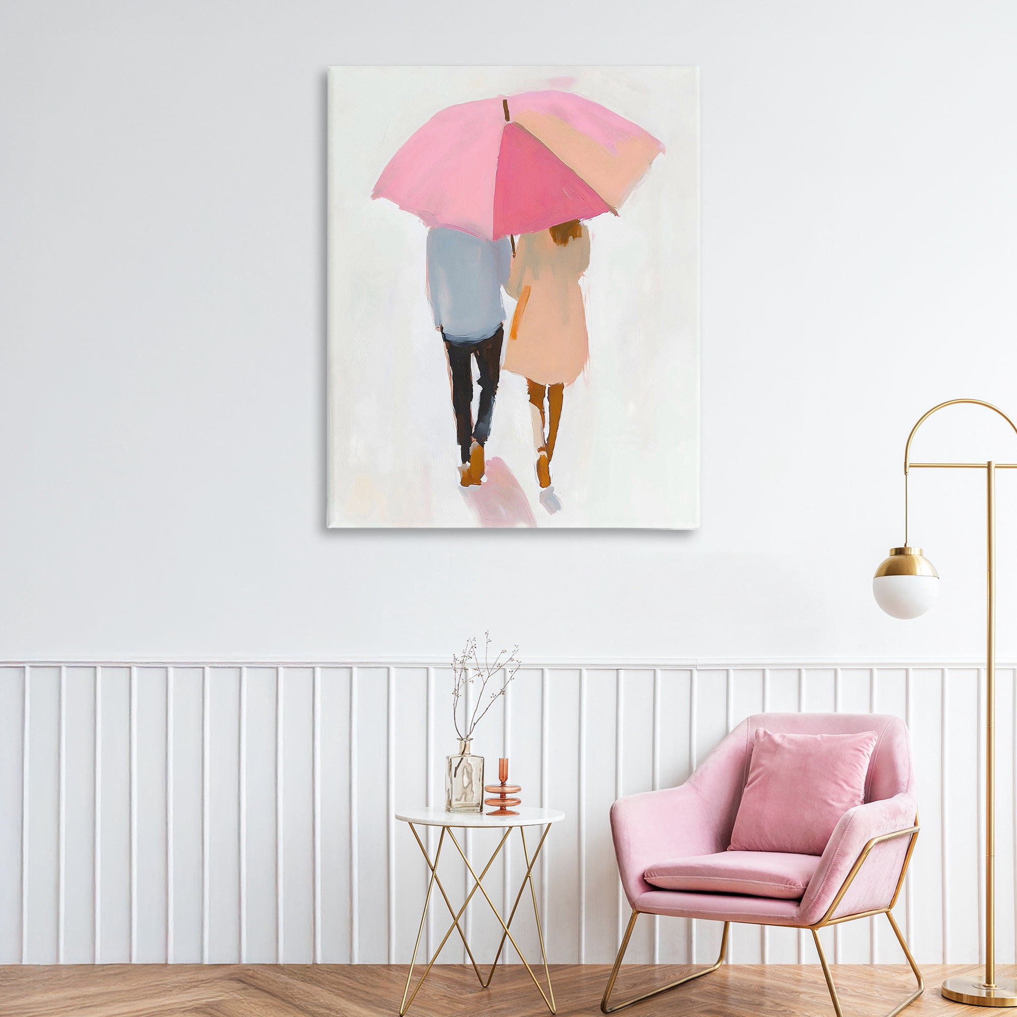 Stupell Industries Couple Stroll Under Umbrella Canvas Wall Art, design by The Prints Vibe