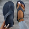 thumbnail image 5 of Rokment Ortho Flip Flops for Women Lightweight Waterproof Bathroom Shower Slippers Beach Summer Swim Pool Non Slip Walking Slip on Slides Water Sandals Blue Size 8, 5 of 8