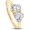 Yellow, variant on 925 Sterling Silver 14K Rose Gold Plating Heart Shape & Oval Cut White Diamond Toi Et Moi 2-Stone Wedding Engagement Ring For Women