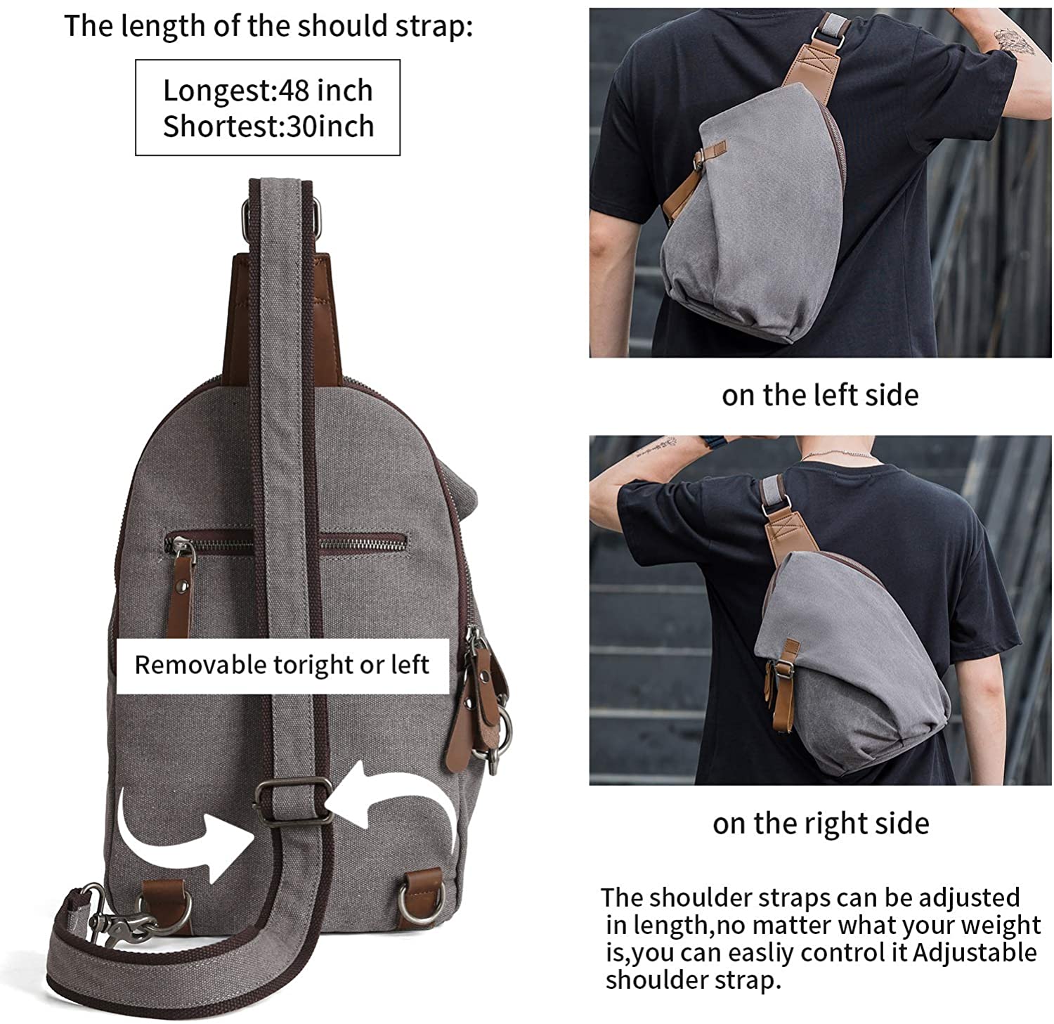 Chest Strap,Shoulder Crossbody Backpack 