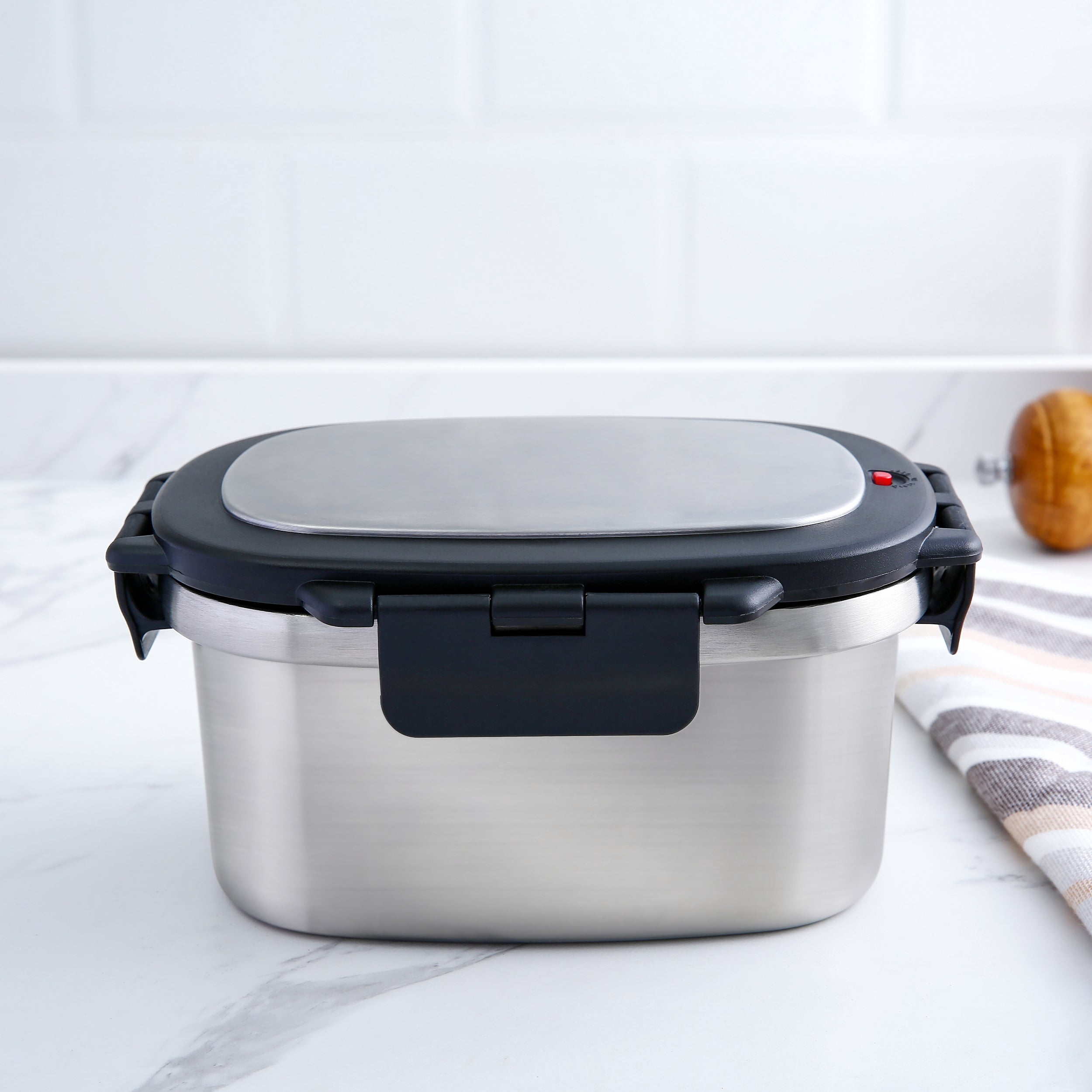 Mainstays 33 oz Insulated 2-Piece Stainless Steel Lunch Box Food Storage Container with Lid