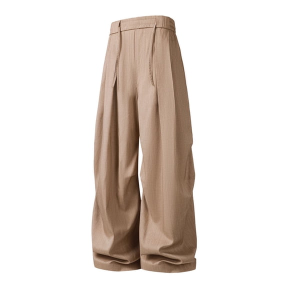 Jerdar Mens Casual Dress Pants Old Money Pleated Baggy Wide Leg Vintage Relaxed Fit Slacks All-Season Fashion Trousers