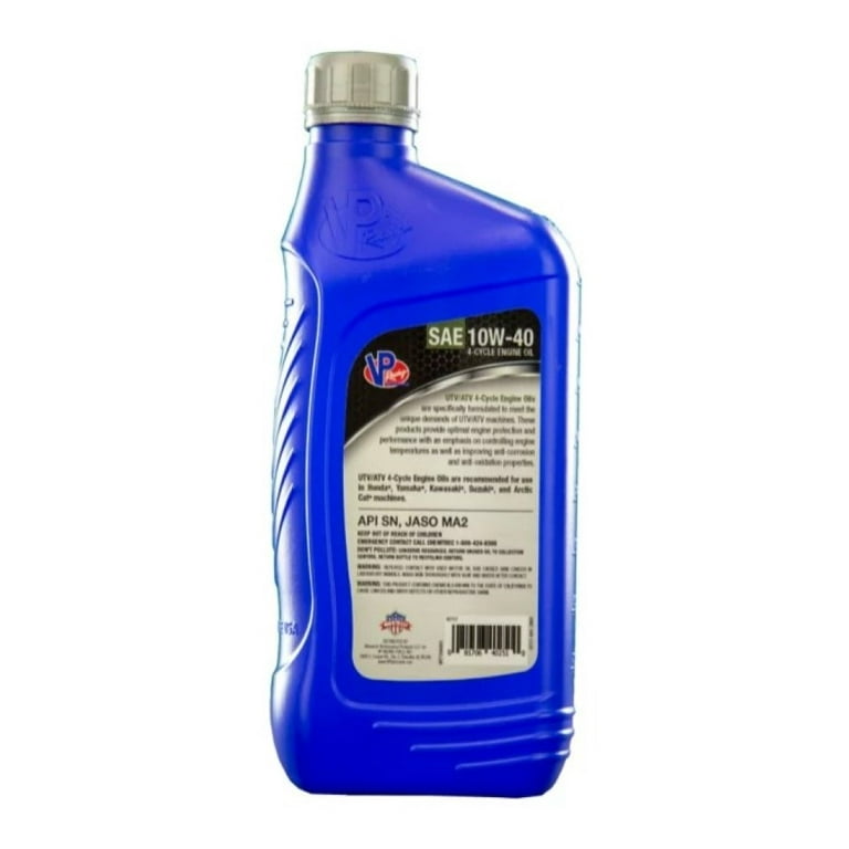 VP Racing Fuels UTV/ATV 4-Cycle Engine Oil SAE 10W-40 VP Racing Fuels UTV/ATV 4-Cycle Engine Oil SAE 10W-40