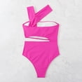 thumbnail image 4 of Joernso Women Sexy Monokini One Shoulder Hollow Out One-piece Swimwear Push Up Backless Summer Beachwear Bathing Suit, 4 of 8