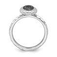 Stackable Expressions Sterling Silver Ruthenium-Plated Oval Ring ...