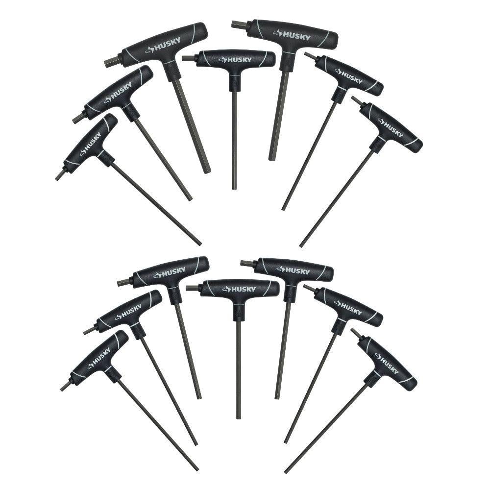 Husky Hex Key Set 14Piece T Handle Wrench SAE Metric Alloy Steel Hand