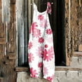 thumbnail image 2 of Pisexur Womens Summer Casual Jumpsuits Dressy Hawaii Print Sleeveless Rompers Spaghetti Strap Adjustable Loose Shorts Jumpsuit with Pockets, 2 of 5