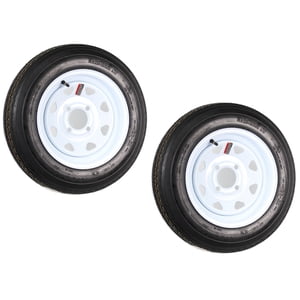 2-Pack Trailer Tire On Rim 4.80-12 12 in. Load C 4 Lug White Spoke Wheel Sansujyuku sansujyuku.com