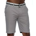 thumbnail image 2 of 9 Crowns Men's Flat Front Slim Fit Stretch Belted 10" Shorts (Grey, 40), 2 of 4