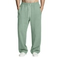 thumbnail image 2 of Dwelliawo Men's Sweatpants Elastic Waist Straight Leg Gym Pants Athletic Lounge Lounge Sweatpant with Pocket Drawstring Lightweight Pant Mint Green 3XL, 2 of 7