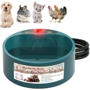 Heated Pet Bowl Thermostatic Heating Dog Water Bowl Outdoor, 2.2L Dog Thermal-Bowl Heating Livestock Dish for Dogs, Cats, Rabbits, Chickens, Ducks with 66 Inch Chew Resistant Cord