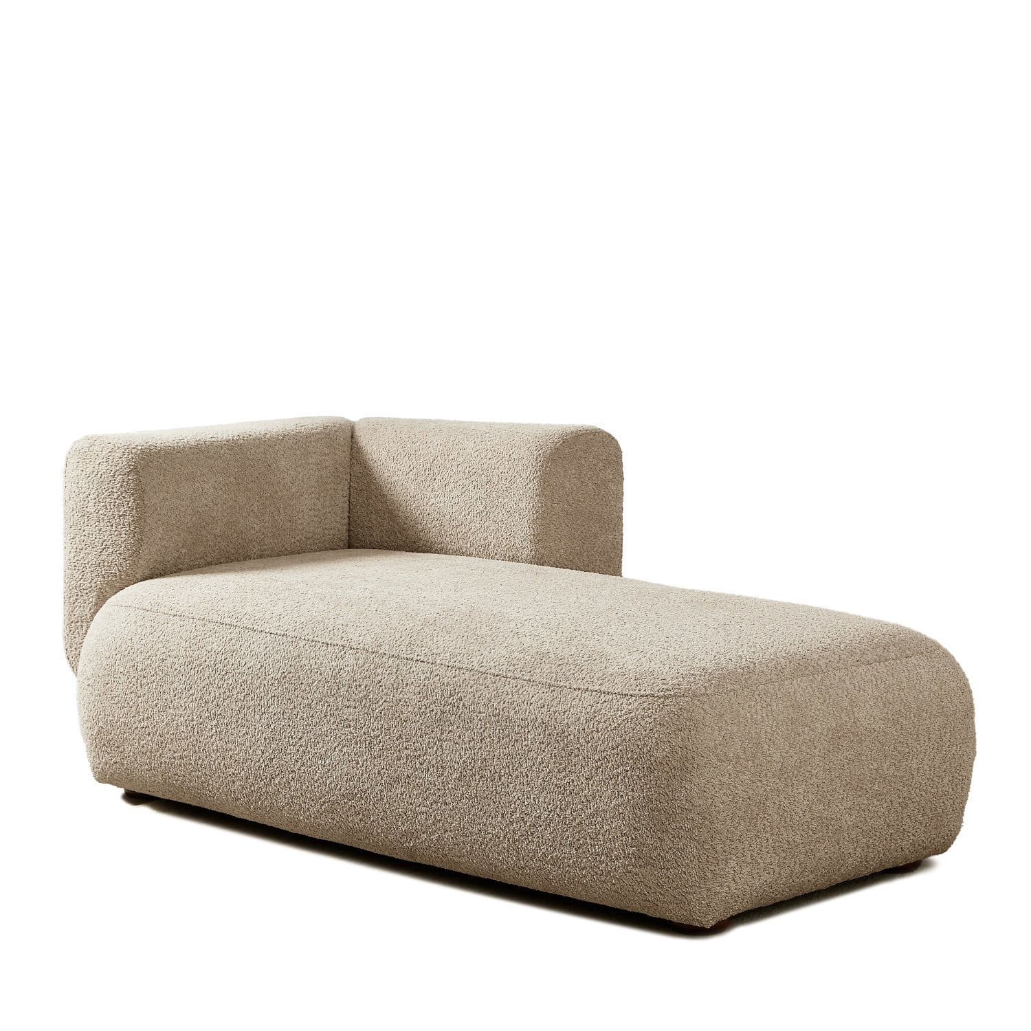 Hommoo 64" Boucle Upholstered Chaise Lounge Chair, Modern Tufted Leisure Sofa Chaise Sofa for Living Room, with Left Arm, Camel