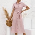 thumbnail image 4 of Leutsin Robe Chemise Ample à Manches Courtes à Col Imprimé Décontracté pour Femmes Grande Taille, 4 of 8