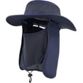thumbnail image 4 of Sombrero para el sol al aire libre UPF 50 Protección impermeable Sombrero de pesca Cubierta para la cara Sombrero con solapa para el cuello de verano Azul real, 4 of 5
