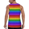 thumbnail image 3 of Fotbe Colorful Glitter Rainbow Pattern Men's Quick Dry Workout Tank Top Gym Muscle Tee Fitness Bodybuilding Sleeveless T Shirt Breathable Workout Shirt-XX-Large, 3 of 9