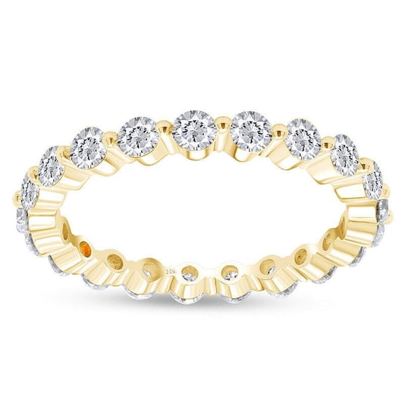 1.20 Cts Round Cut Moissanite Eternity Ring , 18K White Gold Plated Ring , Engagement Ring,Anniversary Ring , Promise Ring, Gift for Women