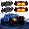 thumbnail image 5 of MAXHAWK Raptor Style Front Bumper Smoked Amber LED Grille Lights Kit DRL For 2016-up Toyota Tacoma w/TRD Pro Mesh Grill, 5 of 13