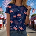 thumbnail image 2 of CAICJ98 Womens 250th Anniversary Shirt Vintage American Flag Independence Day 250 Anniversary Womens Tshirts (Navy,XL), 2 of 8