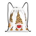 thumbnail image 1 of Bingfone Christmas Gnomes In Leopard Drawstrings Backpacks Bags for Men Women Gym Drawstrings Bag-Medium, 1 of 6