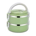 thumbnail image 1 of Yuarrent Fiambrera aislada Contenedor de alimentos apilable de acero inoxidable Fiambrera grande para niños adultos a prueba de fugas, azul, de una sola Mostrada Verde 2 capas Yuarrent HA008527-06, 1 of 6