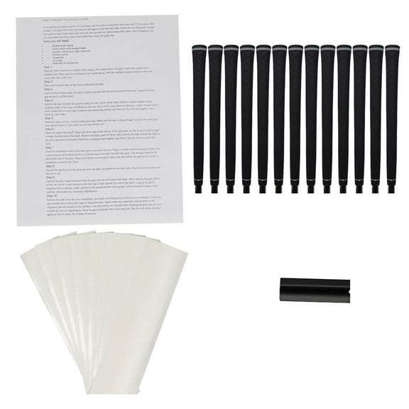 Tour Pro Soft Midsize Black Golf Grips and Grip Kit (13 grips, grip tape, clamp, instructions)